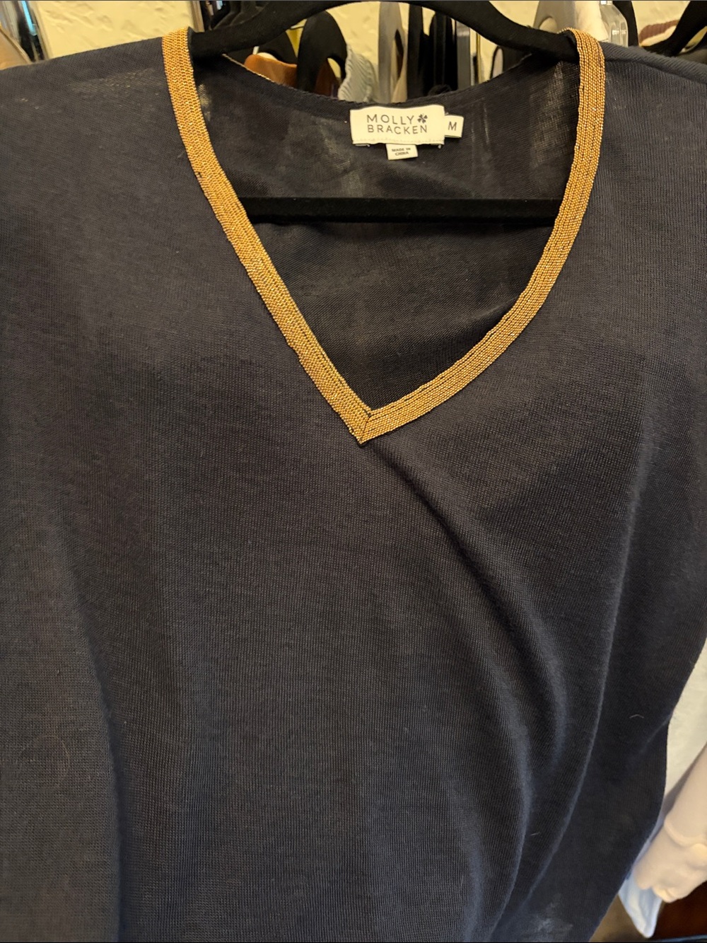 Molly Bracken tee gold chain trim